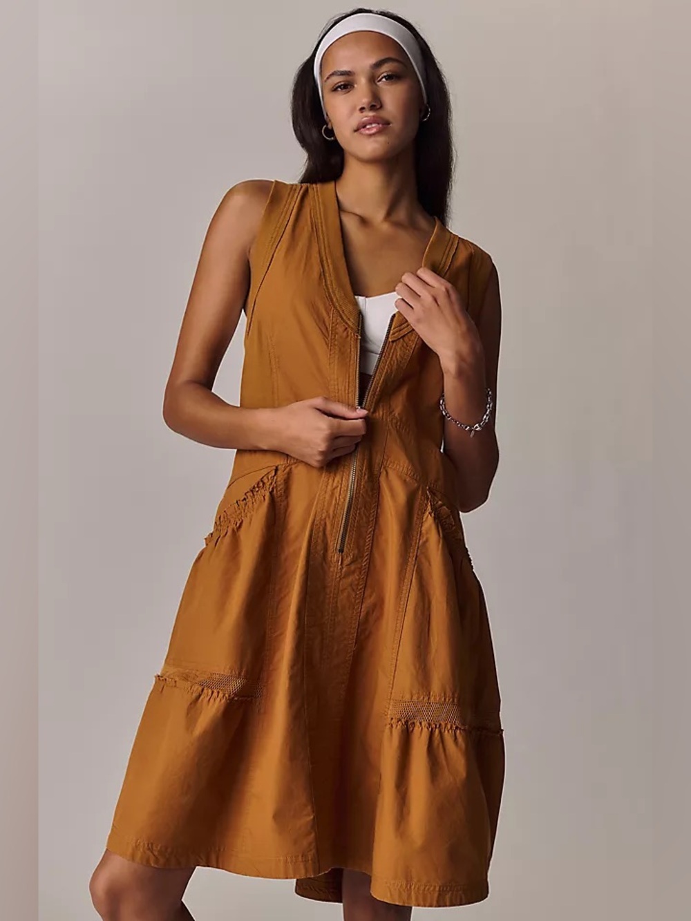 Daily Practice by Anthropologie Trek Utility Mini Dress Mesh Cotton M